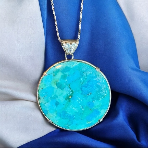 BBJ 925 Sterling Abalone/Turquoise/Topaz Necklace (24”) - Picture 4 of 10